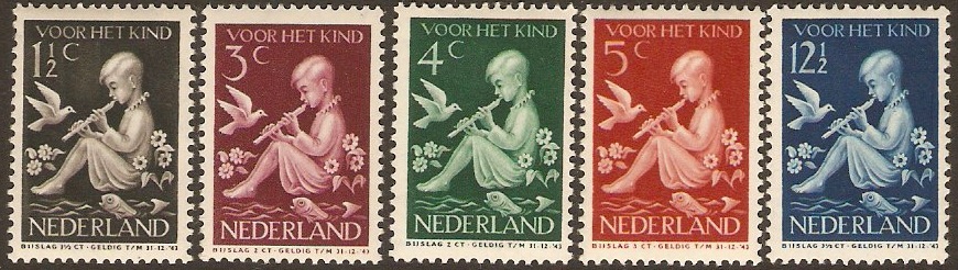 Netherlands 1938 Child Welfare Set. SG487-SG491.