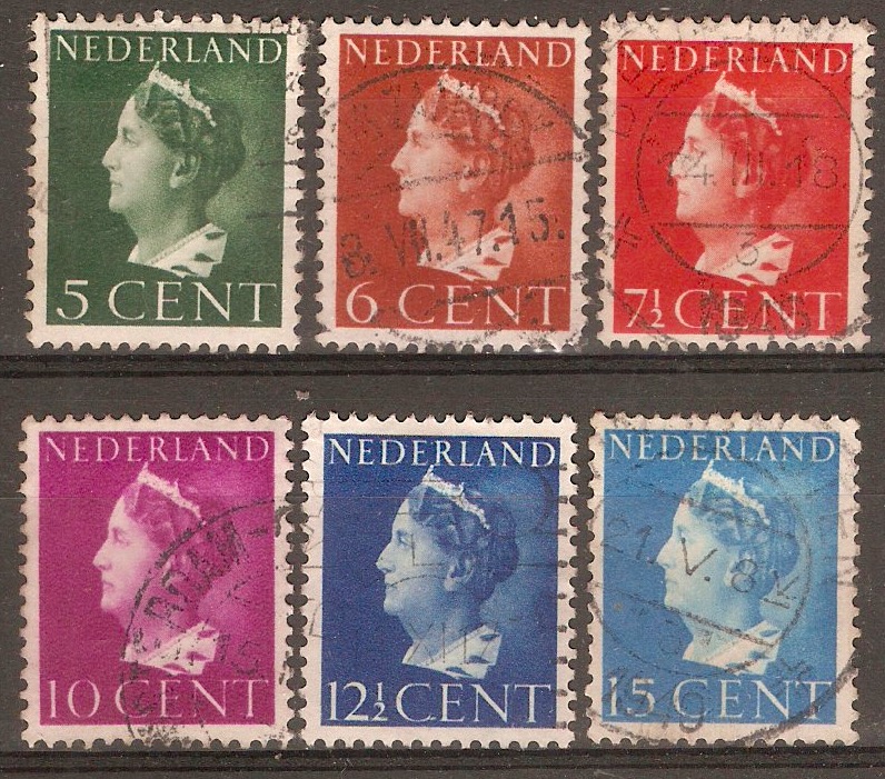 Netherlands 1940 Queen Wilhelmina series. SG506-SG510.