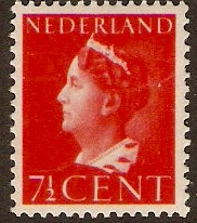 Netherlands 1940 7½c scarlet. SG507.
