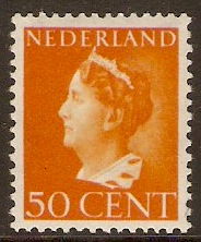 Netherlands 1940 50c Orange. SG515a.