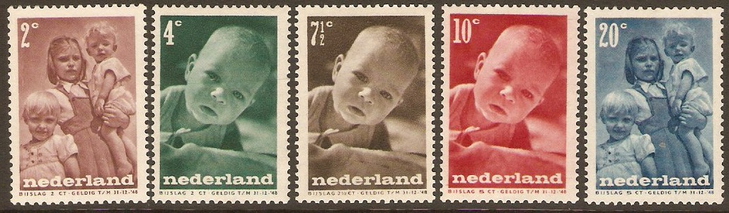 Netherlands 1947 Child Welfare Set. SG661-SG665.