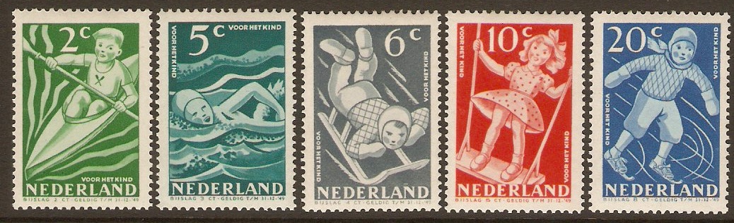 Netherlands 1948 Child Welfare Set. SG674-SG678.