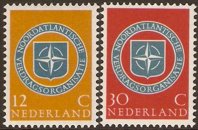 Netherlands 1959 NATO Anniversary Stamps. SG875-SG876.