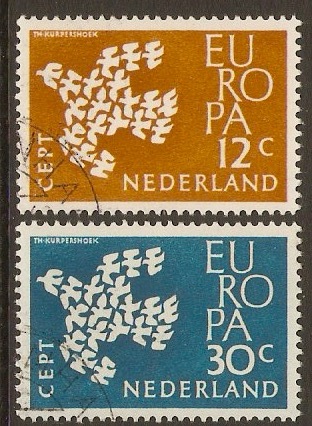 Netherlands 1961 Europa Stamps Set. SG912-SG913.