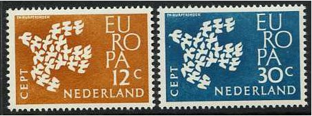 Netherlands 1961 Europa Set. SG912-SG913.