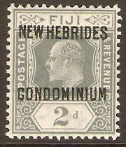 New Hebrides 1910 2d Grey. SG12.