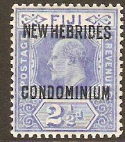 New Hebrides 1910 2½d Bright blue. SG13.