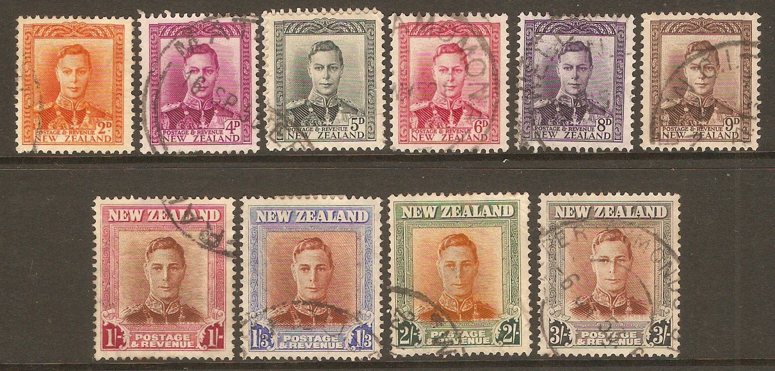 New Zealand 1947 King George VI definitives set. SG680-SG689.