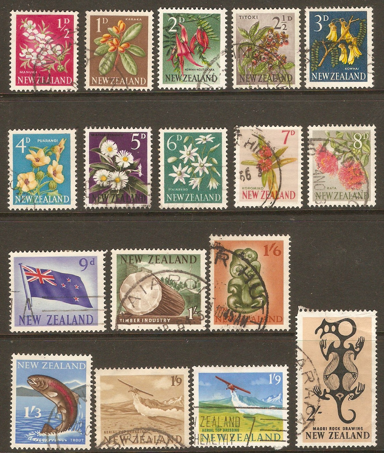 New Zealand 1960 Cultural set. SG781-SG796.