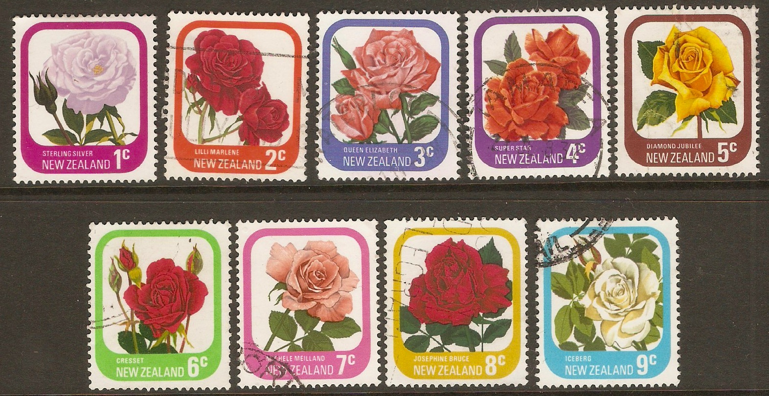 New Zealand 1975 Garden Roses Set. SG1086-SG1094.