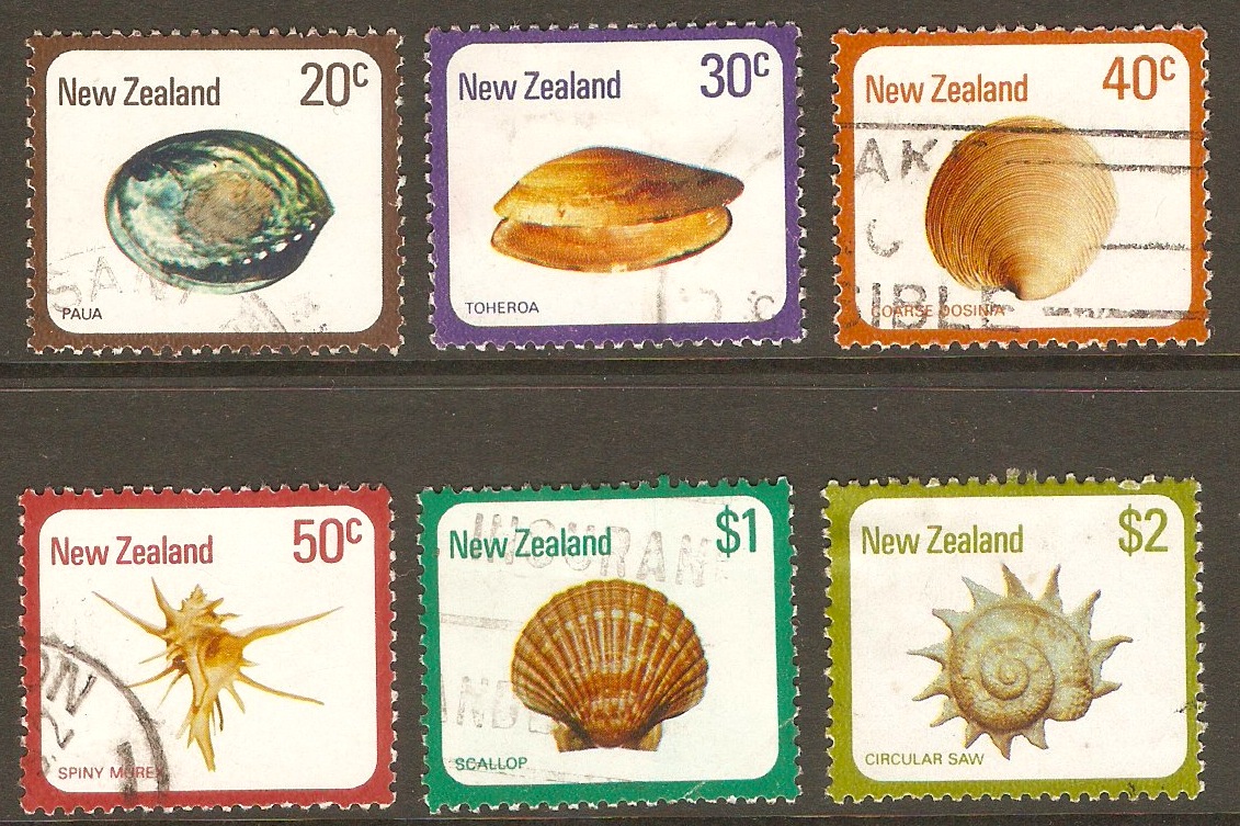 New Zealand 1975 Sea Shells set. SG1099-SG1104.