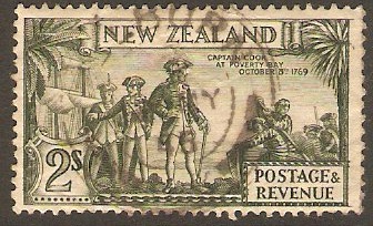 New Zealand 1935 2s Olive-green. SG568c.