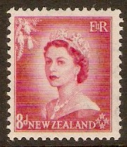 New Zealand 1953 8d Carmine. SG730.