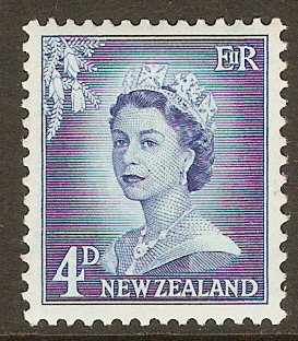 New Zealand 1955 4d Blue. SG749.