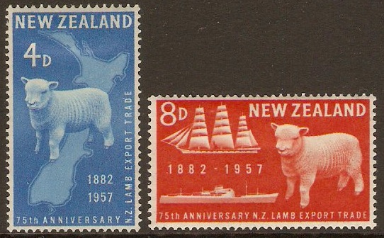 New Zealand 1957 Lamb Exports Set. SG758-SG759.