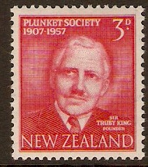 New Zealand 1957 3d Plunket Society Stamp. SG760.