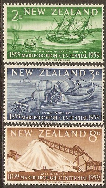 New Zealand 1959 Marlborough Province Set. SG772-SG774.