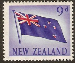 New Zealand 1960 9d Red and ultramarine. SG790.