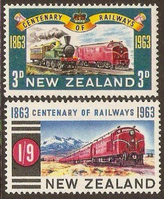 New Zealand 1963 Railway Centenary Set. SG818-SG819.
