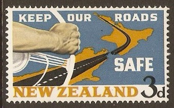 New Zealand 1964 3d Road Safety Stamp. SG821.