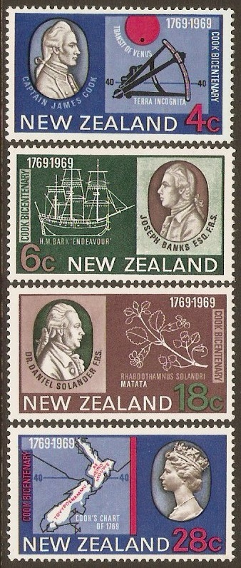 New Zealand 1969 Captain Cook Landing Anniv. Set. SG906-SG909.