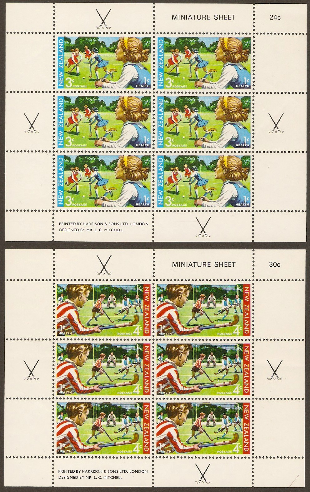 New Zealand 1971 Health Stamps Sheets. SGMS963.