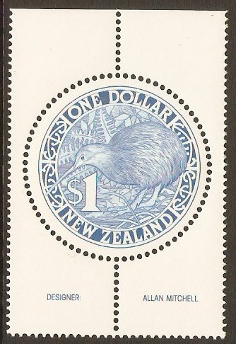 New Zealand 1988 $1 Blue. SG1490c.