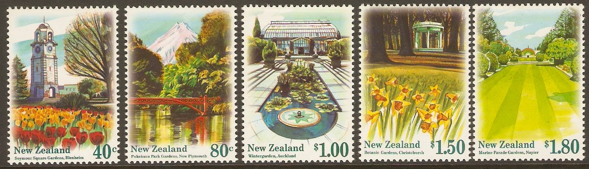 New Zealand 1996 Scenic Gardens Set. SG2038-SG2042.