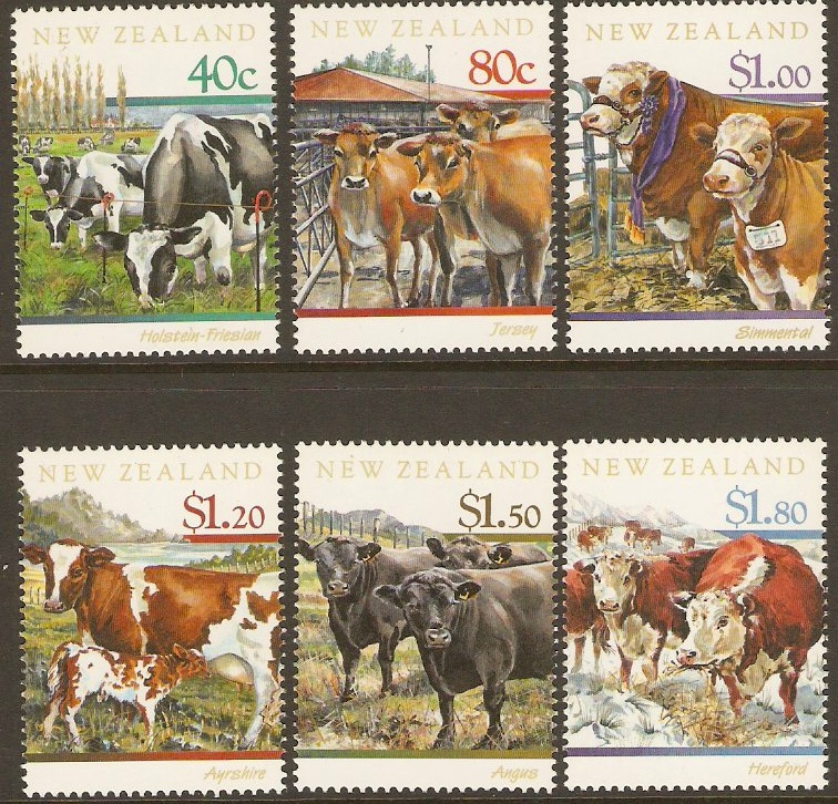 New Zealand 1997 Cattle Breeds Set. SG2043-SG2048.