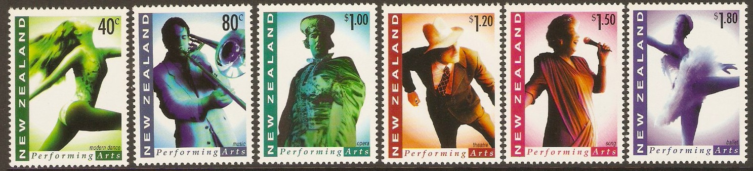 New Zealand 1998 Performing Arts Set. SG2124-SG2129.