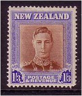 New Zealand 1947 1s.3d Red-brown and blue. SG687.