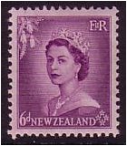 New Zealand 1953 6d Purple. SG729.