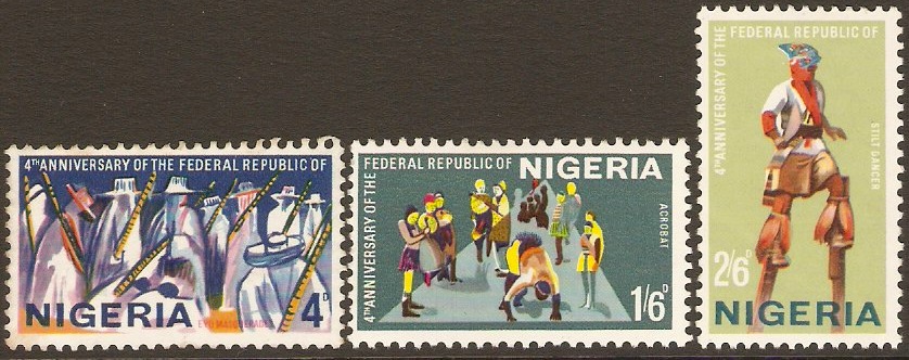Nigeria 1967 Republic Anniversary Set. SG202-SG204.