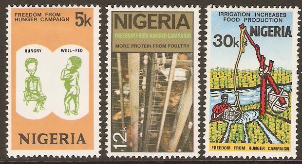 Nigeria 1974 Freedom from Hunger Set. SG328-SG330.