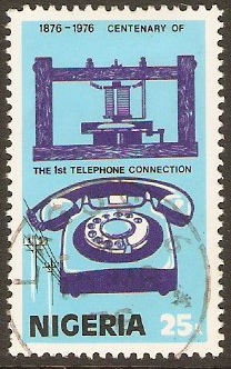 Nigeria 1976 25k Telephone Centenary Stamp. SG357.