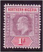 Northern Nigeria 1905 1d. Dull Purple and Carmine. SG21a.