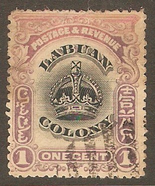 Labuan 1902 1c Black and purple. SG117.
