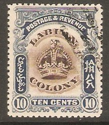 Labuan 1902 10c Brown and slate-blue. SG122.