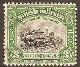 North Borneo 1925 3c Green. SG279.