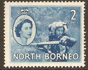 North Borneo 1954 2c Blue. SG373.