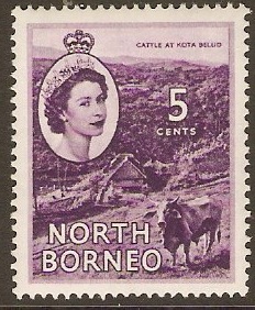 North Borneo 1954 5c Reddish violet. SG376.