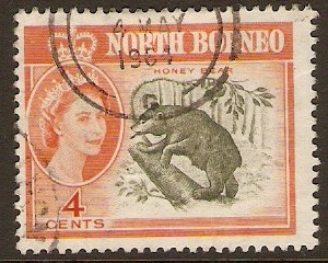 North Borneo 1961 4c Bronze-green and orange. SG392.