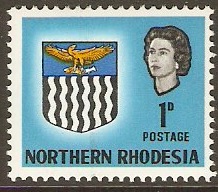 Northern Rhodesia 1963 1d Light blue. SG76.