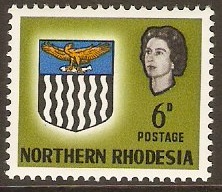 Northern Rhodesia 1963 6d Light olive-green. SG80.
