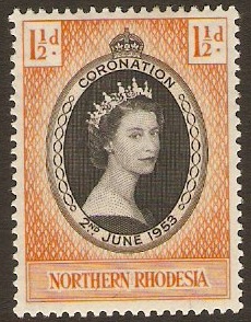 Northern Rhodesia 1953 Coronation Stamp. SG60.