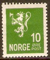 Norway 1926 10ore Green. SG187.
