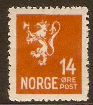 Norway 1926 14ore Orange. SG187a.