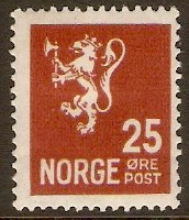 Norway 1926 25ore Cinnamon. SG190a.