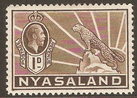 Nyasaland 1934 1d Brown. SG115.