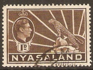 Nyasaland 1938 1d Brown. SG131.